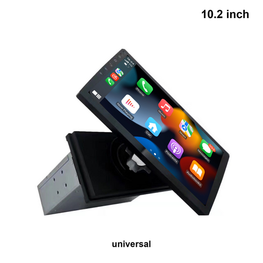 Android10 Universal 1Din Manual-Rotary Car Multimedia Player Stereo 4G/ WIFI 10.2 Inch Touch Screen Carplay Radio GPS Navigation