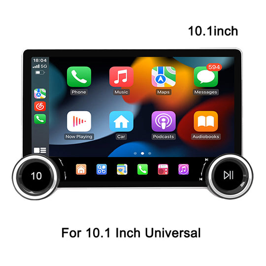 KSPIV Universal 10.1 inch Double Knob Car Multimedia Video Player CarPlay Android Auto Pixel 1280*720 GPS Bluetooth Stereo