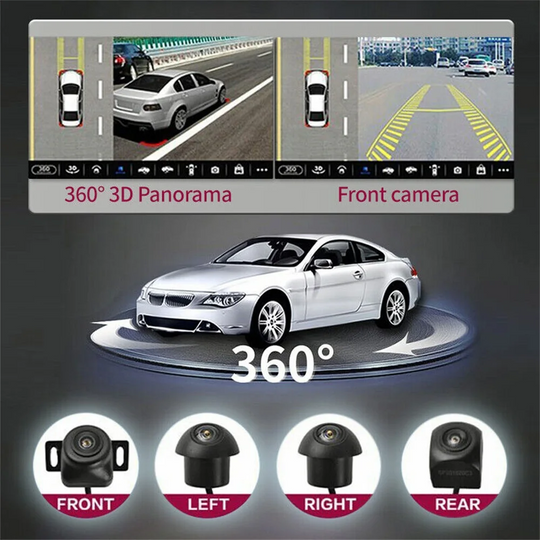 AHD 360 Camera Car 1080P Right+Left+Front+ Rear View Camera System Panoramic Surround Android Auto Radio Night Vision