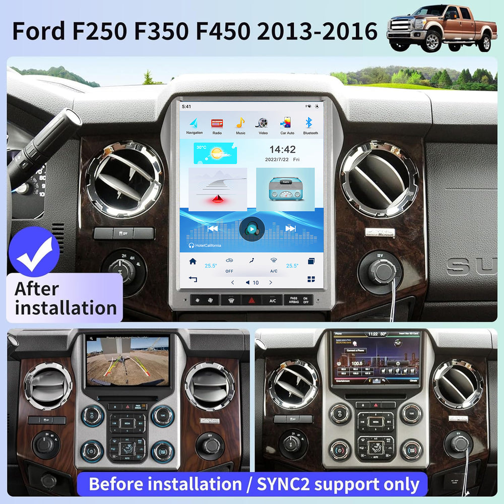 KSPIV 13 Inch Android Vertical Screen For Ford F250/F350 2013-2016 Navigation Radio Multimedia Video Player