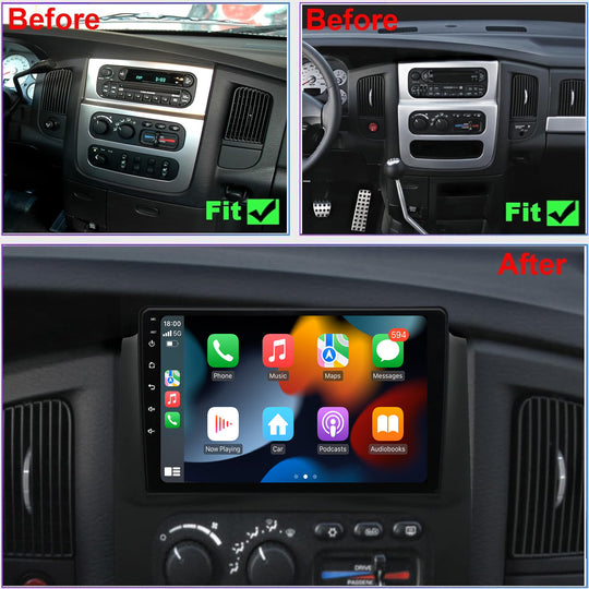 KSPIV 9 inch Touch Screen Car Radio for Dodge RAM 2004-2015 Wireless Carplay Android Auto WiFi Aduio Multimedia Player