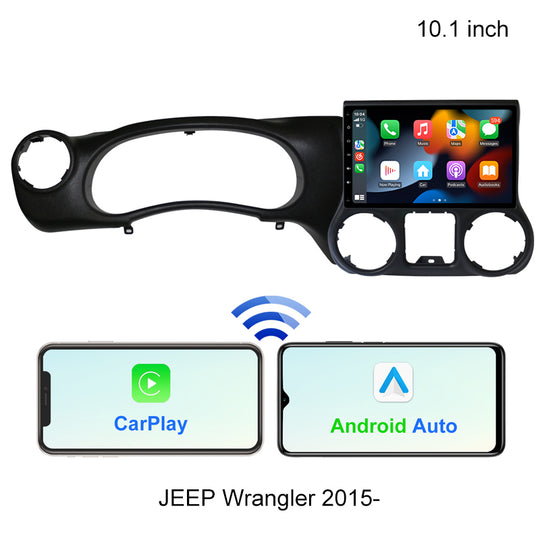 10.1 Cola Aŭta Radio Por Jeep Wrangler 2015 2Din Android Octa Core Aŭta Stereo DVD GPS-Naviga Ludilo QLED Ekrano Carplay