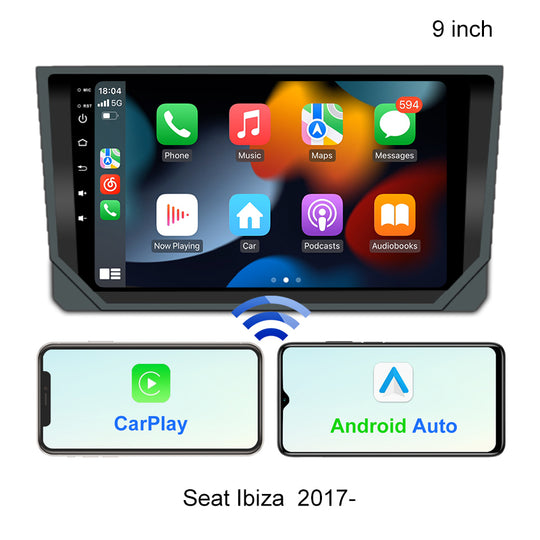 For Seat Ibiza 2017 Car Radio Car Video Players CarPlay Android Auto Stereo Navigation GPS 2Din DVD Head Unit