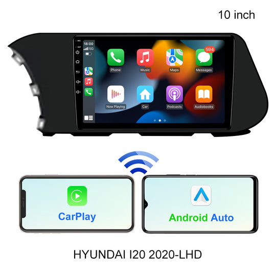 Qualcomm Radio Android 10 Ĉefunuo Por HYUNDAI i10 2020 LHD Aŭta Plurmedia Ekrana Ludilo Stereo BT QLED Navigado GPS