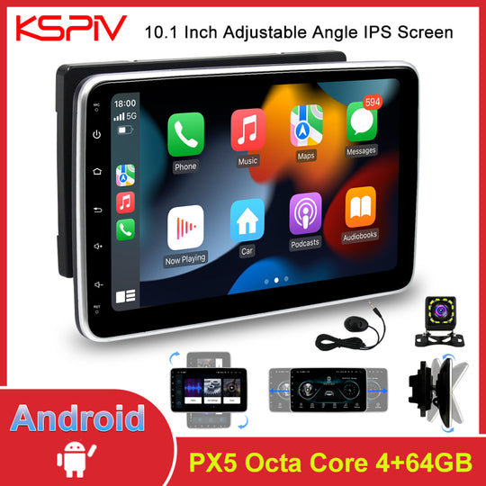 10.1 Inch Rotatable Touch Screen Universal Android Car Radio GPS Navigation Carplay Bluetooth Multimedia Video Player Headunit