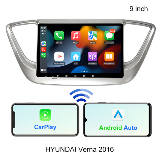 4G+64G 2DIN Android 10 Aŭta Radio Plurmedia Ludilo Carplay Aŭtomata GPS-navigado Por Hyundai Verna 2016