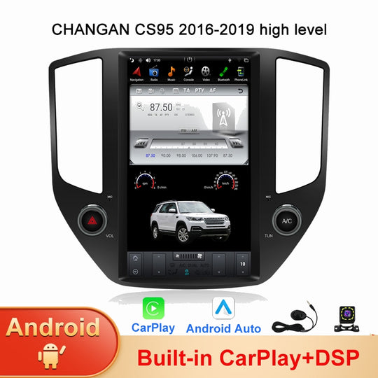 KSPIV Android Tesla Style Screen Autoradio For ChangAn CS95 2016 2017 2018 2019 High Version Stereo 1Din DPS Carplay Auto Head Unit
