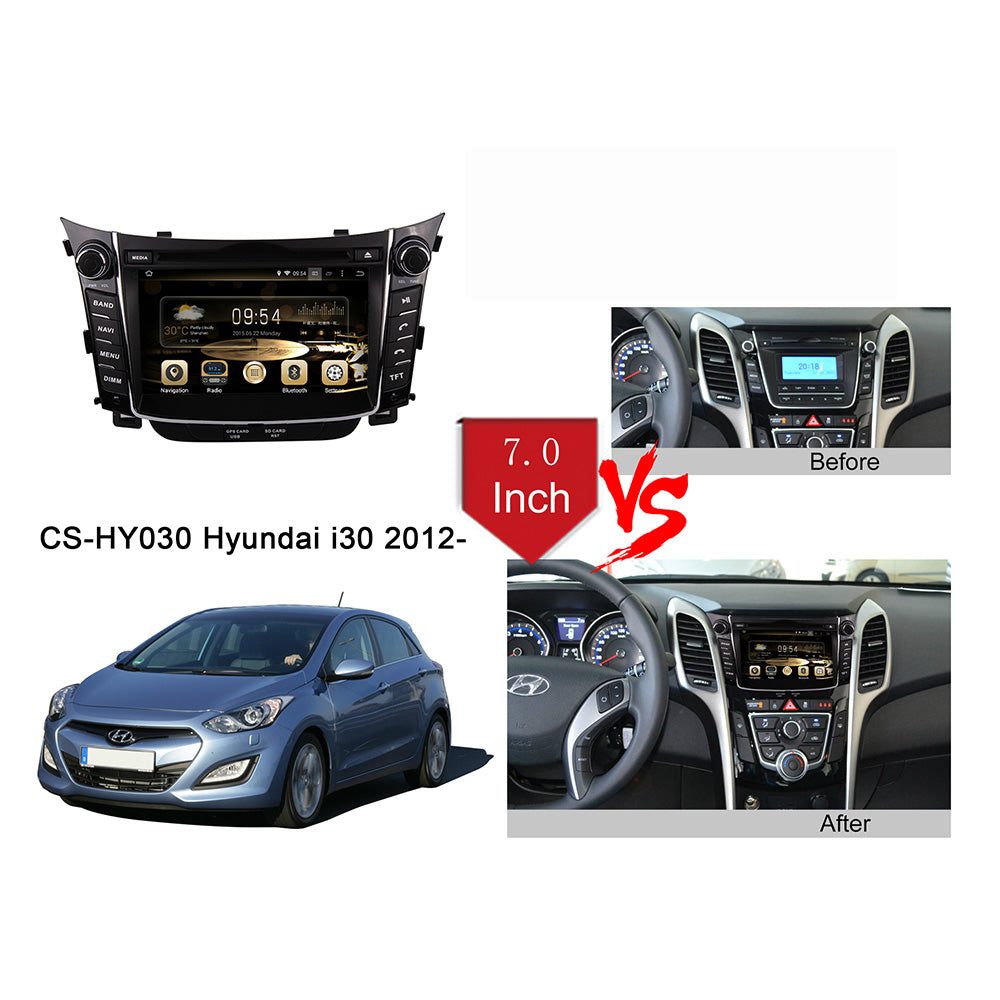 7 inch Touch Screen Car Radio for Hyundai i30 2012- GPS Navigation Wireless Carplay Android Auto HeadUnit Bluetooth Autoradio