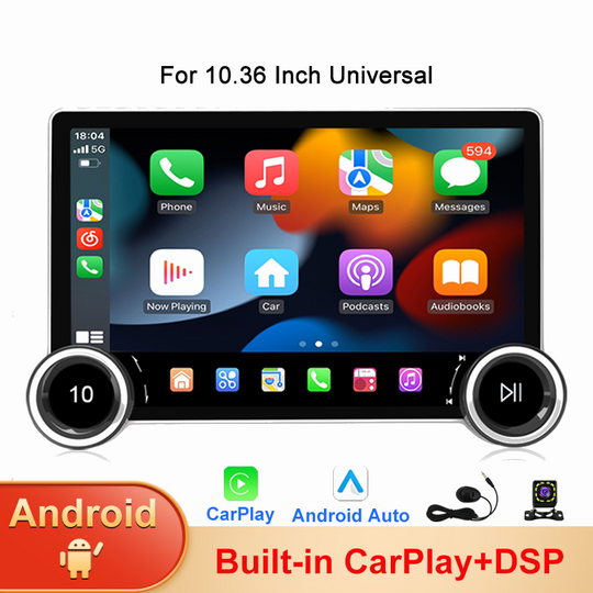 KSPIV 2 Din Universal Double Knob Car Radio GPS Navigation Carplay DSP Android Auto WiFi Head Unit