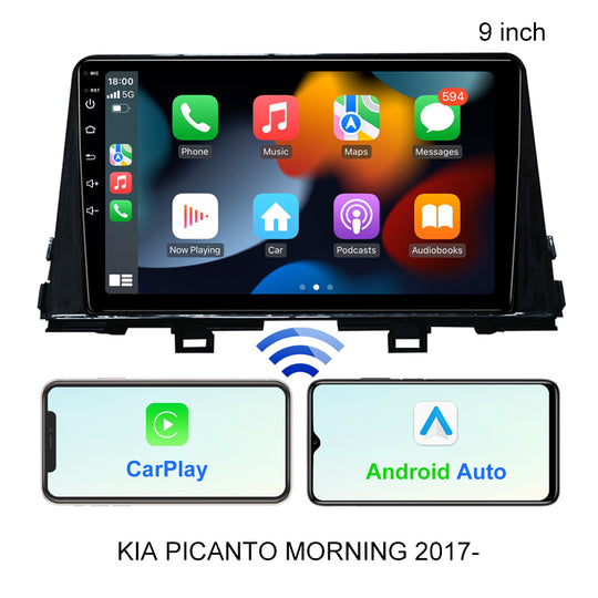 Android 9 Por Kia Morning 3 Picanto 2017 Aŭta Radio Plurmedia Videoludilo Navigado GPS Tuŝekrano QLED Tuŝekrano