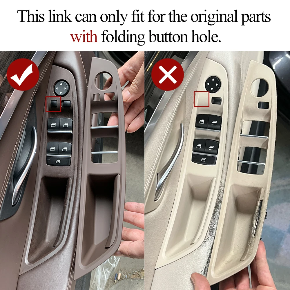 Car Door Handle Cover for BMW 5 Series 2010-2017 F10 F11, F18 Left and right driving Nain driving Interior Door Pull Handle Replace Trim Cover