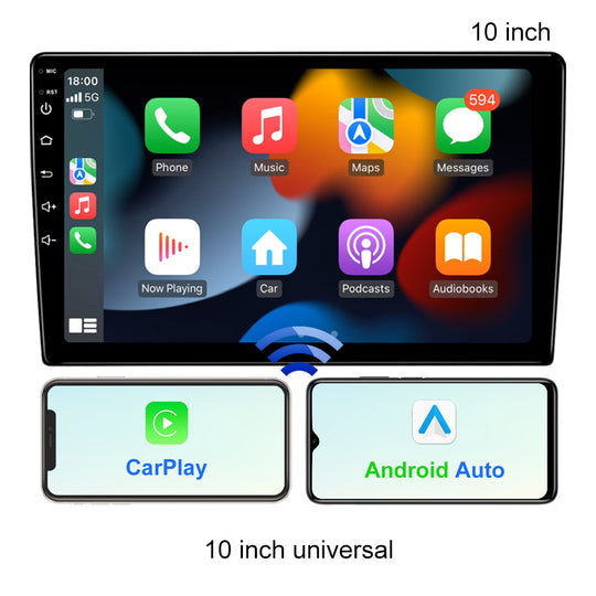 Qualcomm Snapdragon Android 10 Por Universala Aŭta Radio Plurmedia Ludilo GPS-Navigado 10.1 Colaj aŭtaj akcesoraĵoj