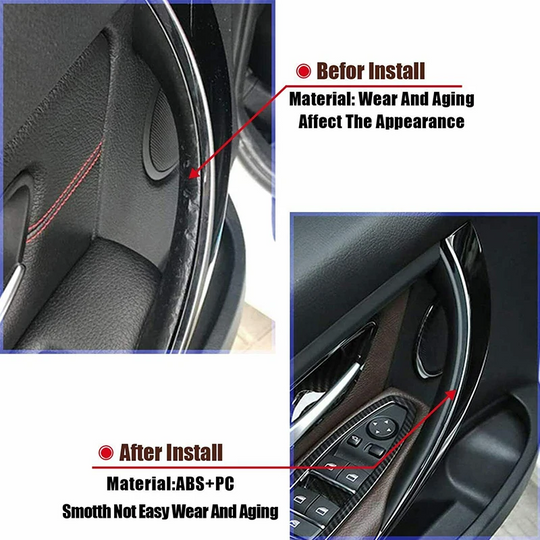 For BMW 3 Series 2012-2019 F30 F31 F32 F3x free inner handle Carbon fiber color Inner Door Handle Panel Cover Trim