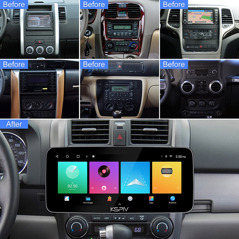 Android 12.3 Universala Aŭto-Radio Plurmedia GPS-Navigado Kun Bluetooth/GPS/DSP