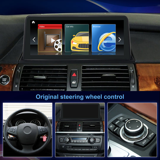 Central Multimedia Android 9 Car Radio for BMW X5 E70 X6 E71 2007-2013 Original CCC/CIC 6-Core GPS in Dash Navigation Bluetooth