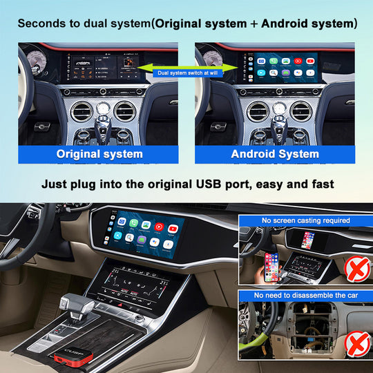 KSPIV Android 13 Wireless CarPlay Adapter with Netflix &YouTube & Disney+ Android Auto Wireless Adapter Multimedia Video Magic Box AI Box for Factory Wired CarPlay Cars