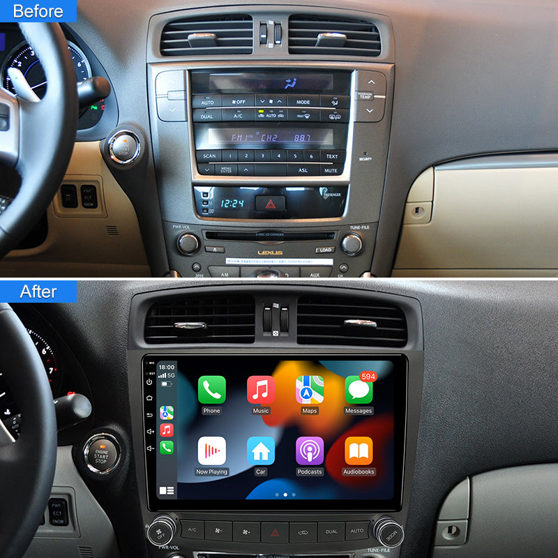 Android Aŭta Stereo por Lexus IS 2005 -2015 Carplay Radio GPS Navi Multimedia Wifi 10 Coloj Tuŝekrana Ĉefunuo