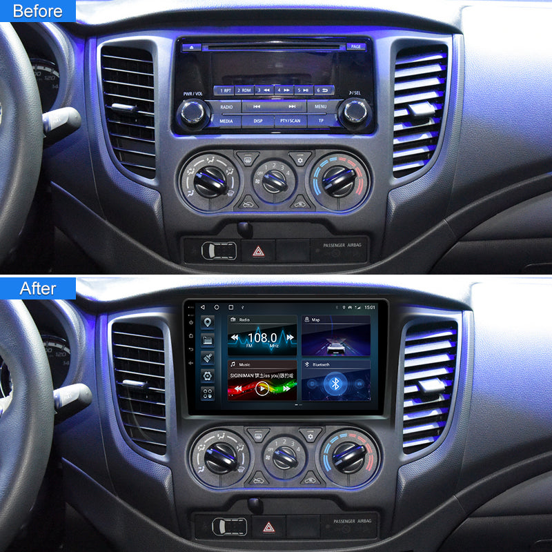 2K Screen Android Car Radio For Mitsubishi L200 Mitsubishi Triton Mitsubishi Strakar (Portugal) 2015- Manual A/C Carplay Navigation Multimedia Player 2 Din DVD Stereo Autoradio