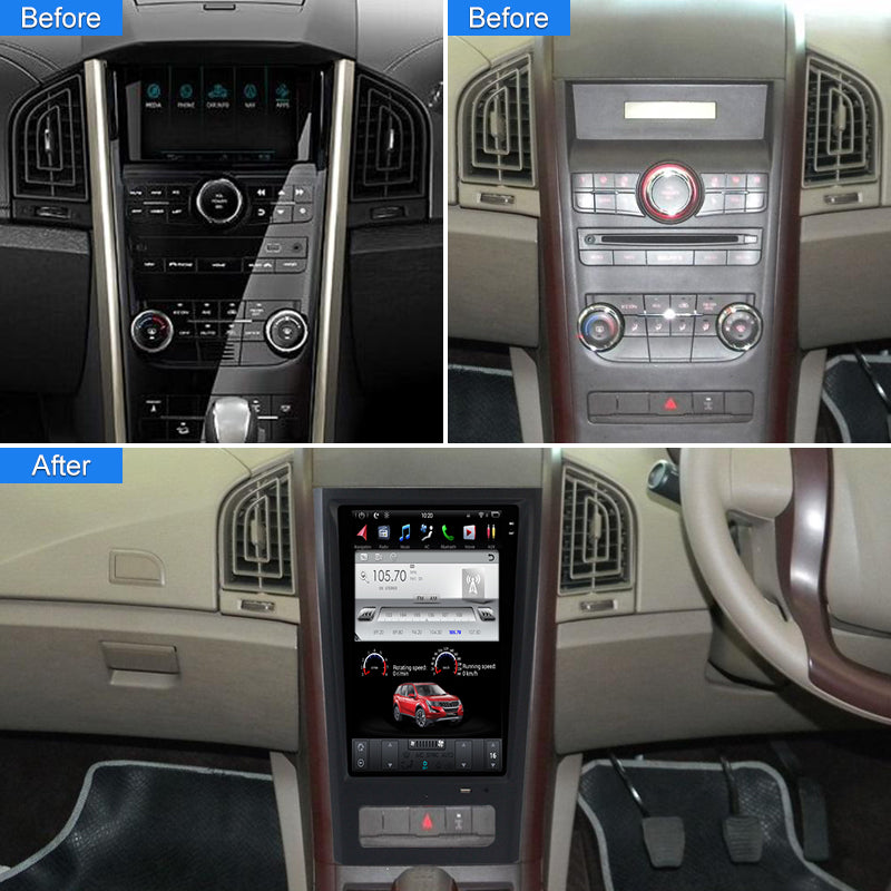 Android11 ​​Por Mahindra XUV500 W3/W4/W5 2011- 2016 Aŭta Multimedia Videoludilo Stereo Navigado GPS Tesla Vertikala Ekrano