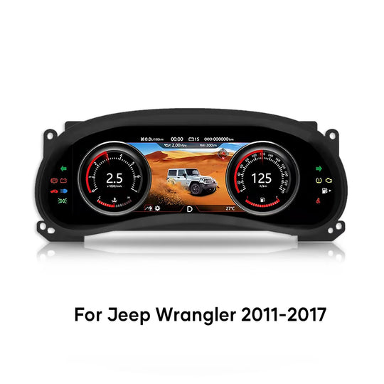 12.3 Inch Digital Dashboard For Jeep Wrangler 2011-2017 Years Auto Lcd Panel Speedometer Virtual Cockpit