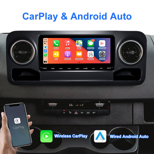 10,25 coloj Aŭtoradia Plurmedia Ludilo por Mercedes-Benz Sprinter 2019-Android 10 Stereo GPS FM Bluetooth Wifi Carplay Ĉefunuo