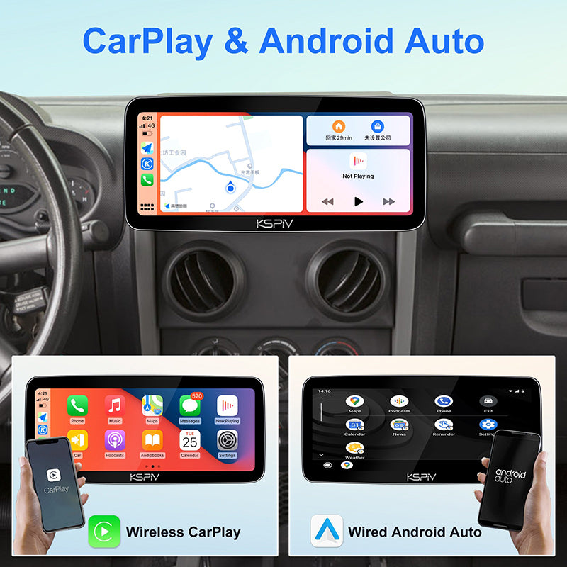 Android 12.3 Universala Aŭto-Radio Plurmedia GPS-Navigado Kun Bluetooth/GPS/DSP