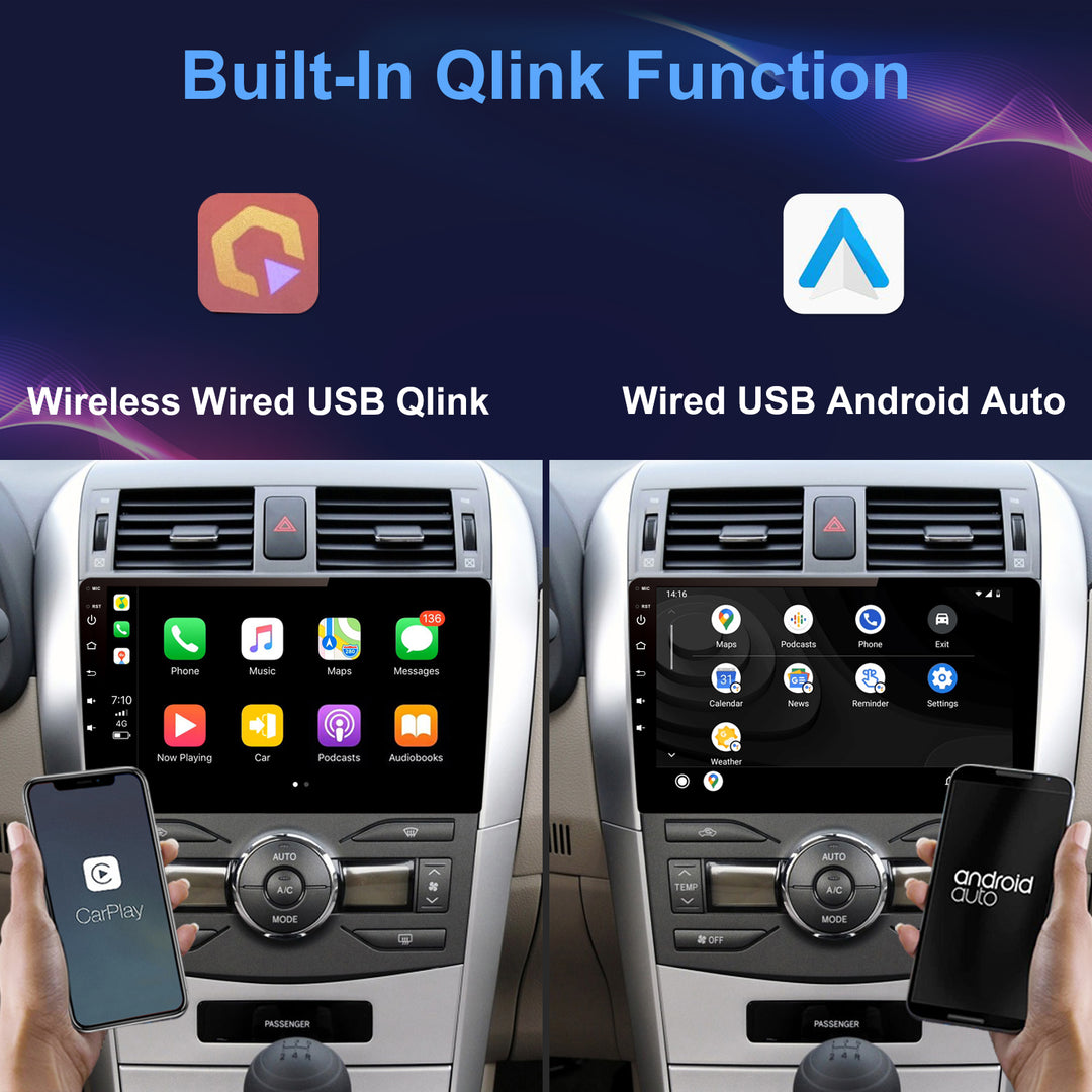 10.1" Android Car Stereo Single Din Universal with Carplay Android Auto IPS Screen