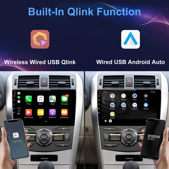 10.1" Android Car Stereo Single Din Universal with Carplay Android Auto IPS Screen