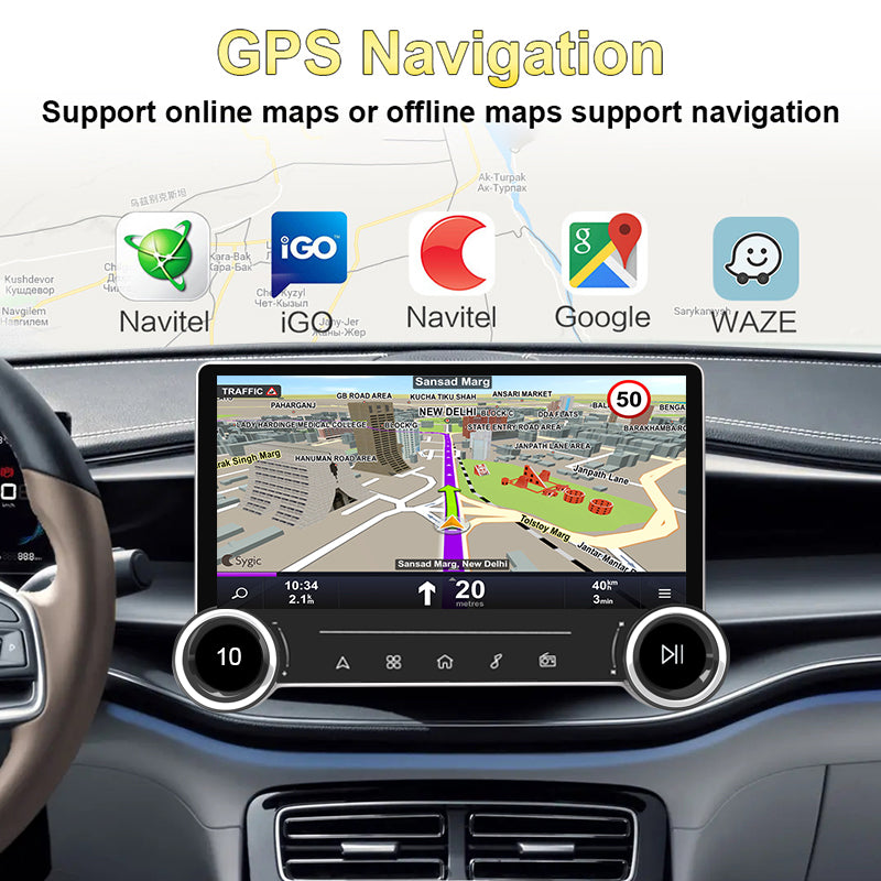 KSPIV 11.8 inch Double Knob Android Universal Car Radio For Universal Toyota Nissan Honda VW Kia Ford GPS Navigation Carplay Auto Headunit