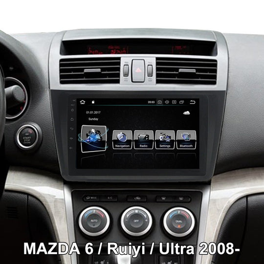 8Core 9 Cola Ekrano Multimedia Videoludilo Android 10 por MAZDA 6/Ruiyi/Ultra 2008- Aŭta Radio Stereo Carplay GPS-Navigado