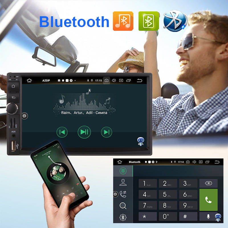 Universala 7 Coloj 2 Din Android Aŭta Plurmedia Ludilo Tuŝekrano En-paŭza GPS-Navigado Aŭtomata Radio Carplay BLT/WiFi/DSP Ĉefunuo 