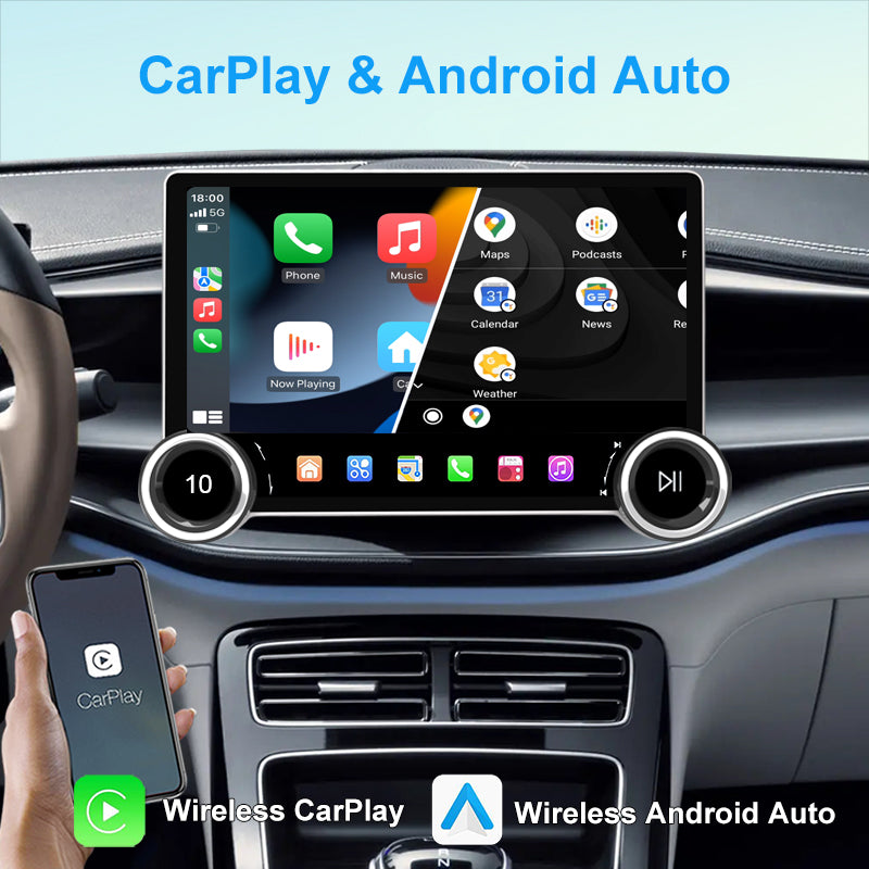KSPIV 2 Din Universal Double Knob Car Radio GPS Navigation Carplay DSP Android Auto WiFi Head Unit