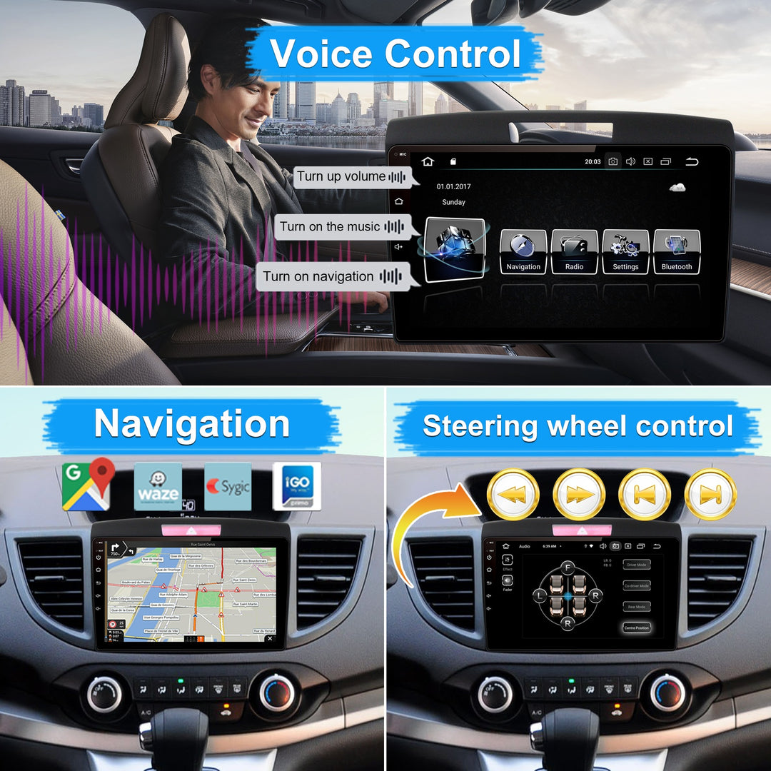 9 Inch Android 13 Car Stereo Full Touch For Honda CRV 2012-2015 Android Car Radio with Carplay Android Auto Multimedia Video Navigation Free HD Rear Camera