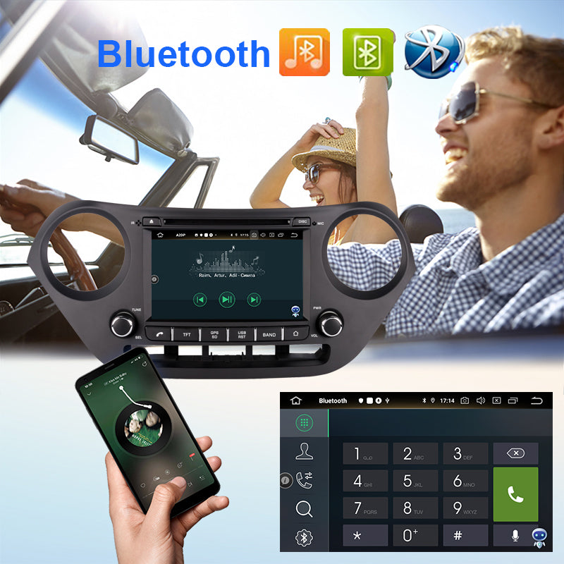 Android Aŭta Radio Por HYUNDAI I10/Hyundai Grand i10 2013-RHD Aŭtomata Multimedia Videoludilo GPS-Navigado CarPlay Stereo DSP