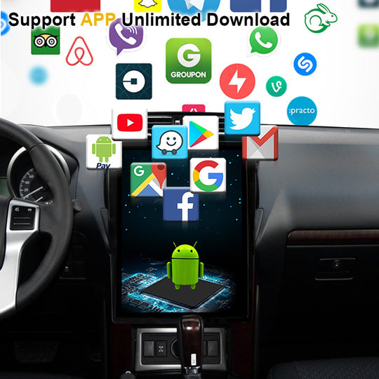 KSPIV Car Multimedia Stereo Player For TOYOTA PRADO / LC150 / PRADO 150 2014- Tesla Style Screen GPS Navigation Carplay Head Unit