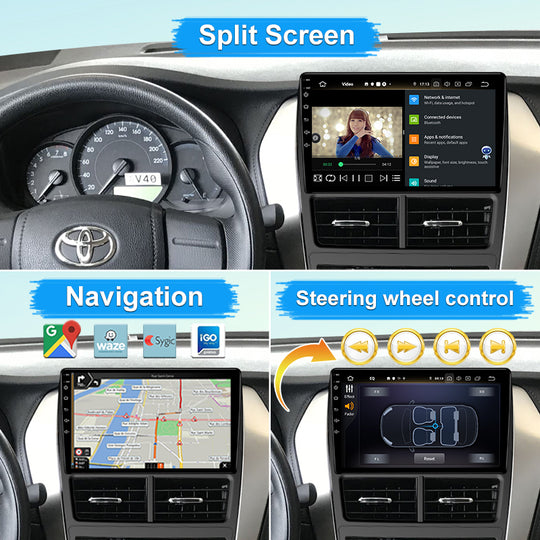Android 9 Inch Autoradio For Toyota Vios Yaris 2017- Manual A/C GPS Navigation Carplay Headunit
