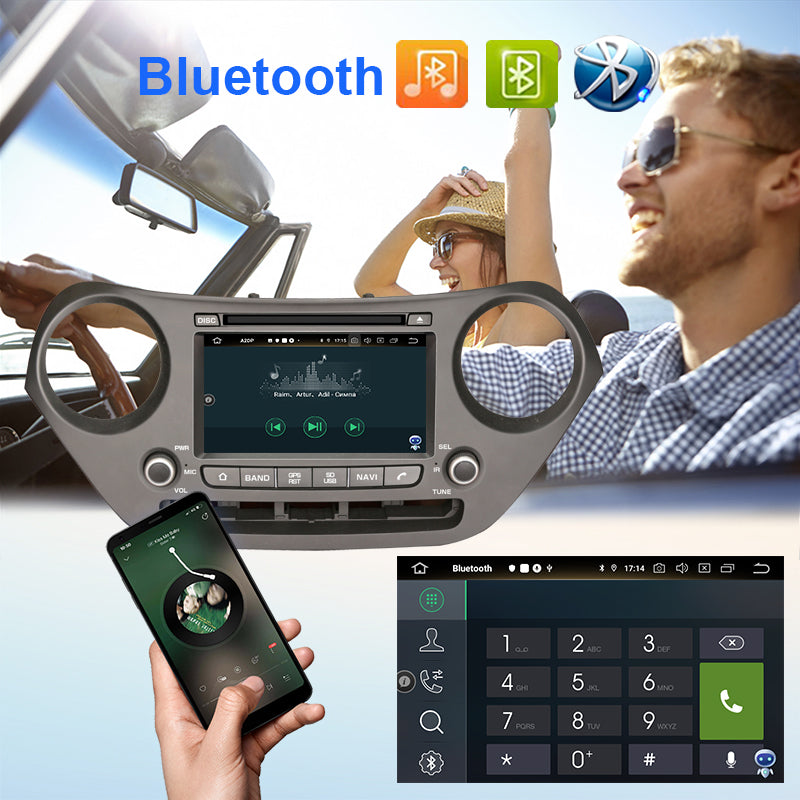 Android Aŭta Radio Por HYUNDAI I10 / Hyundai Grand i10 2013- Plurmedia Ludilo 2 Din DVD GPS-Navigado Carplay Ĉefunuo