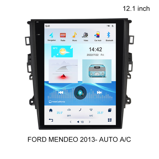 Android 9 Aŭta Radio Por Ford Fusion Mondeo MK5 2013- AUTOA ​​A/C 12.1" Tesla Tuŝekrano Plurmedia Videoludilo GPS Navigado