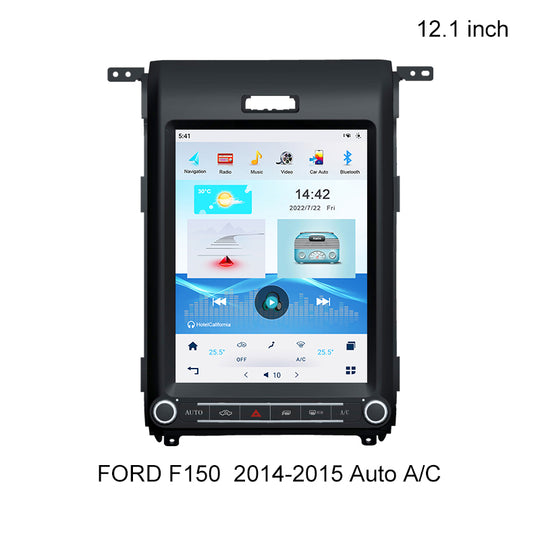 12.1 "Tesla Ekrano Android Aŭta Radio Bluetooth Stereo Por FORD F150 2014-2015 Aŭtomata A/C GPS Navigado Plurmedia Ludilo Ĉefunuo 