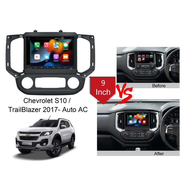 9 Inch Touch Screen Car Radio For Chevrolet S10 TrailBlazer 2017- Auto AC Android Wireless Carplay Auto Audio Video Player