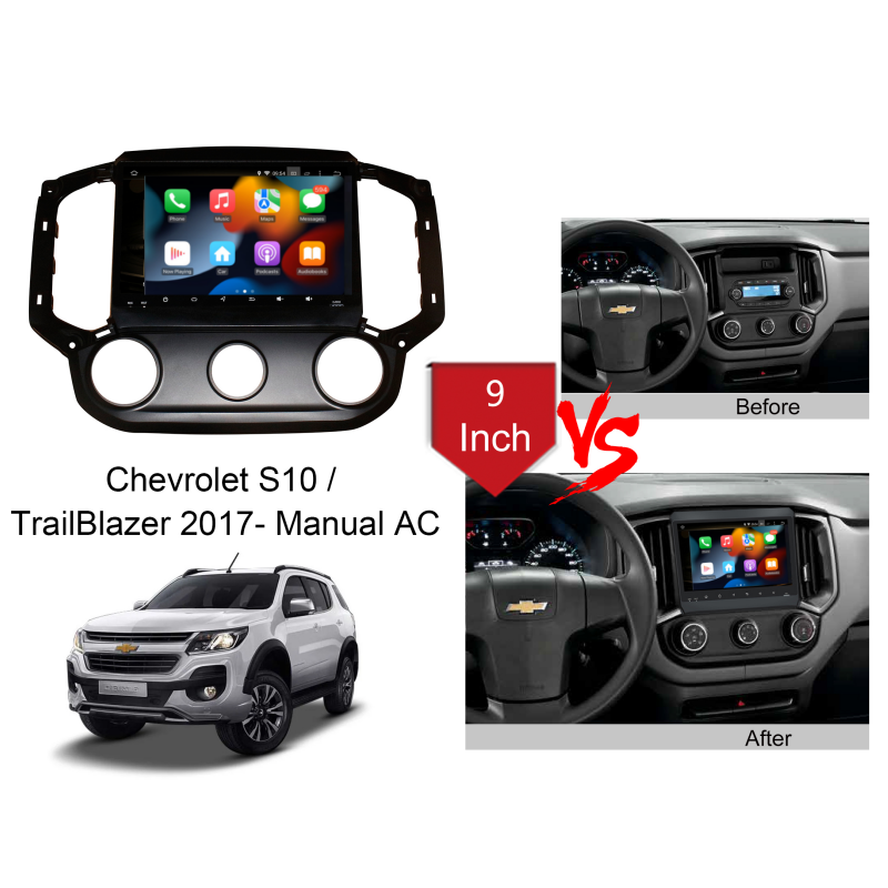Android Car Radio For Chevrolet S10 TrailBlazer 2017- Manual AC GPS Navigation Stereo Wireless Carplay Auto Video Player