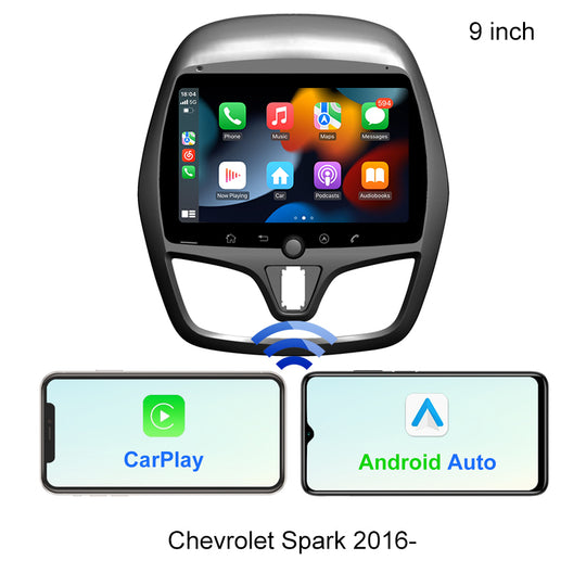 Android Aŭta Radio Chevrolet Spark 2017- Sendrata Carplay Aŭtomata Navigado GPS Plurmedia RDS DSP