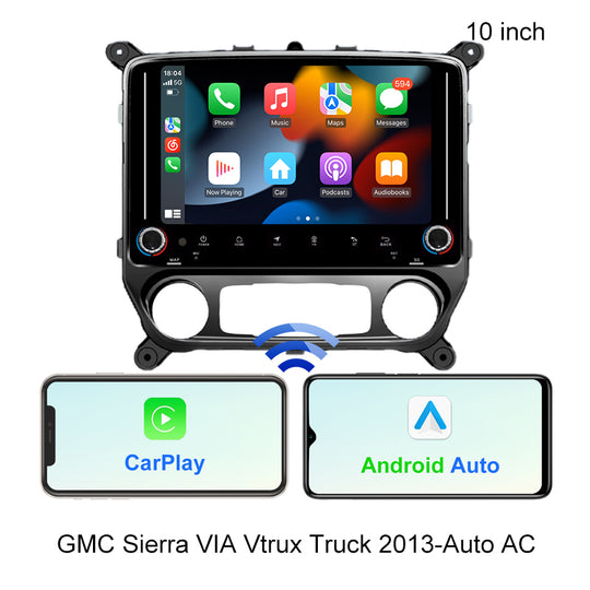 Car Radio Android 10 Multimedia Stereo 10" Screen GPS for GMC Sierra Via Vtrux Truck 2013-Chevrolet Sliverado LD Auto AC Unit