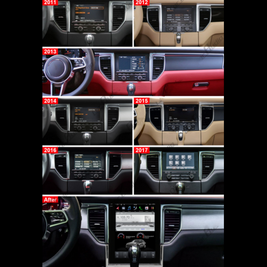 Android Aŭta Stereo Multimedia Ludilo Por Porsche Macan 2011-2016 Tesla Stila Ekrano GPS Navigado
