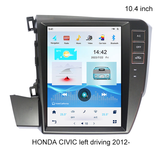 KSPIV Car Multimedia Player For HONDA CIVIC left driving 2012- Head Unit Carplay IPS Stereo DVD screen