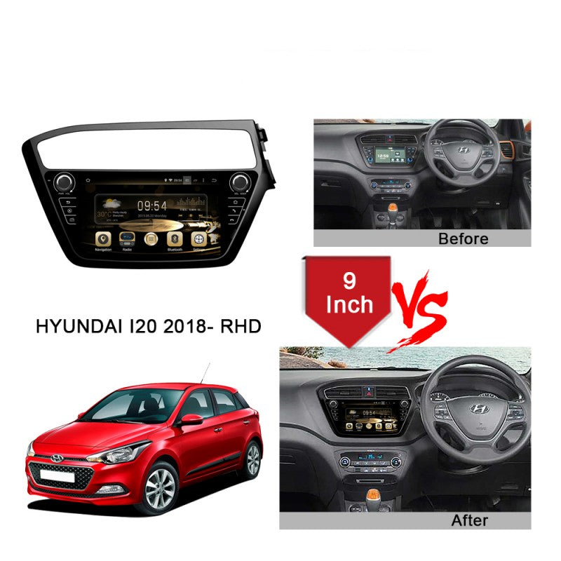 Android Car Radio For HYUNDAI I20 2018- RHD 9 Inch Multimedia Video Player Navigation GPS WIFI 4G Carplay