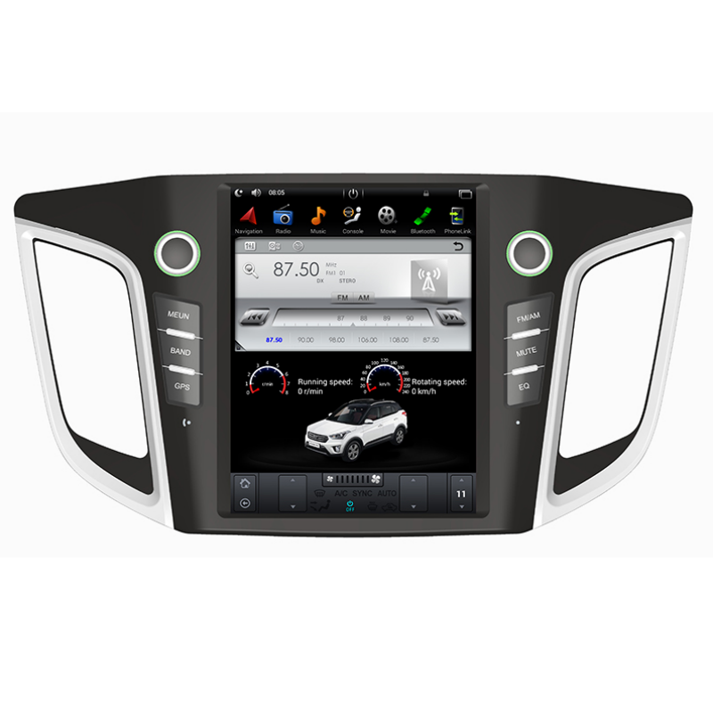 Android 10.4 coloj Aŭta Radio Por HYUNDAI IX25 / CRETA 2014-Tesla Vertikala Ekrano Plurmedia Stereo GPS Aŭtomata Radio Navigado Carplay