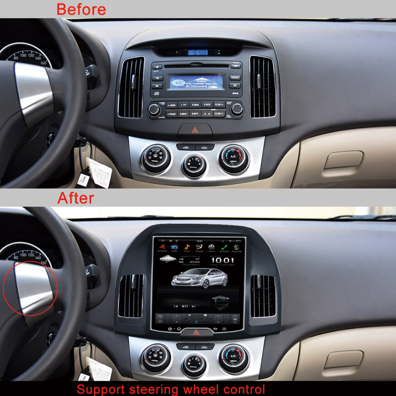 KSPIV Android Qualcomm 6125 Tesla Style Screen Car Stereo FOR HYUNDAI ELANTRA 2012- GPS Navigation Carplay Head Unit