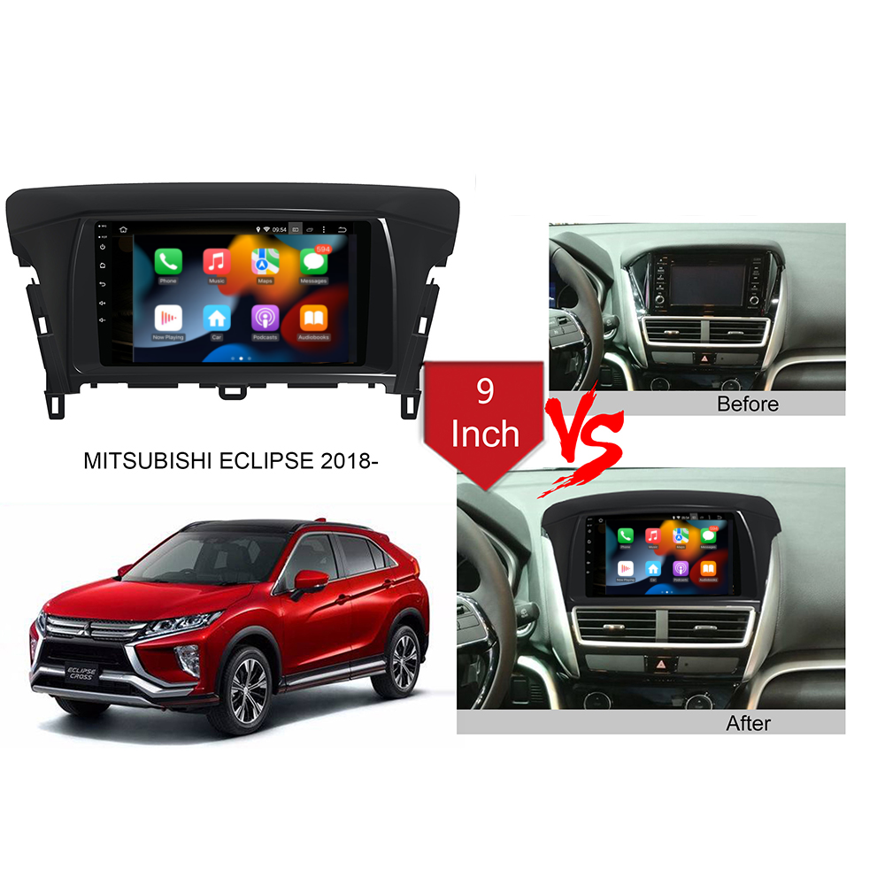 9 Inch Touch Screen Car Radio For Mitsubishi Eclipse 2018- Multimedia Video Player GPS Navigation Wireless Carplay Headunit