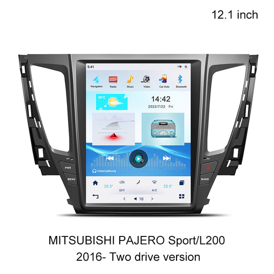 KSPIV 12.1 Inch Tesla Style Screen Android Car Stereo For MITSUBISHI PAJERO Sport/L200 2016- Head Unit GPS Navigation Two drive version
